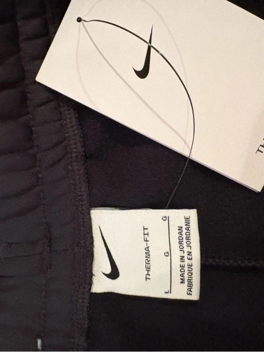 Women’s Nike Standard Fit Full Length Sweatpants Activewear Black L CU5529-011 - Picture 4 of 4
